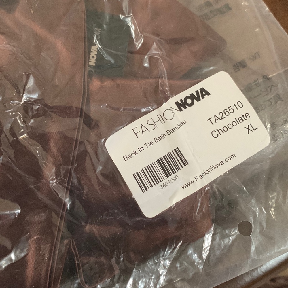 Brown satin bandeau